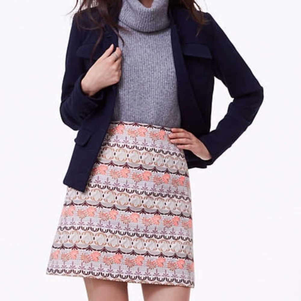EUC LOFT Shimmer Mosaic Shift Skirt
